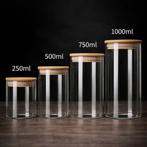 Billhol® Airtight Glass Storage Jars with Wooden Lid