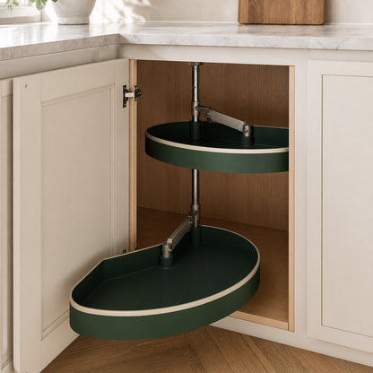 Lift-Up Corner Cabinet Organizer — functional construction details