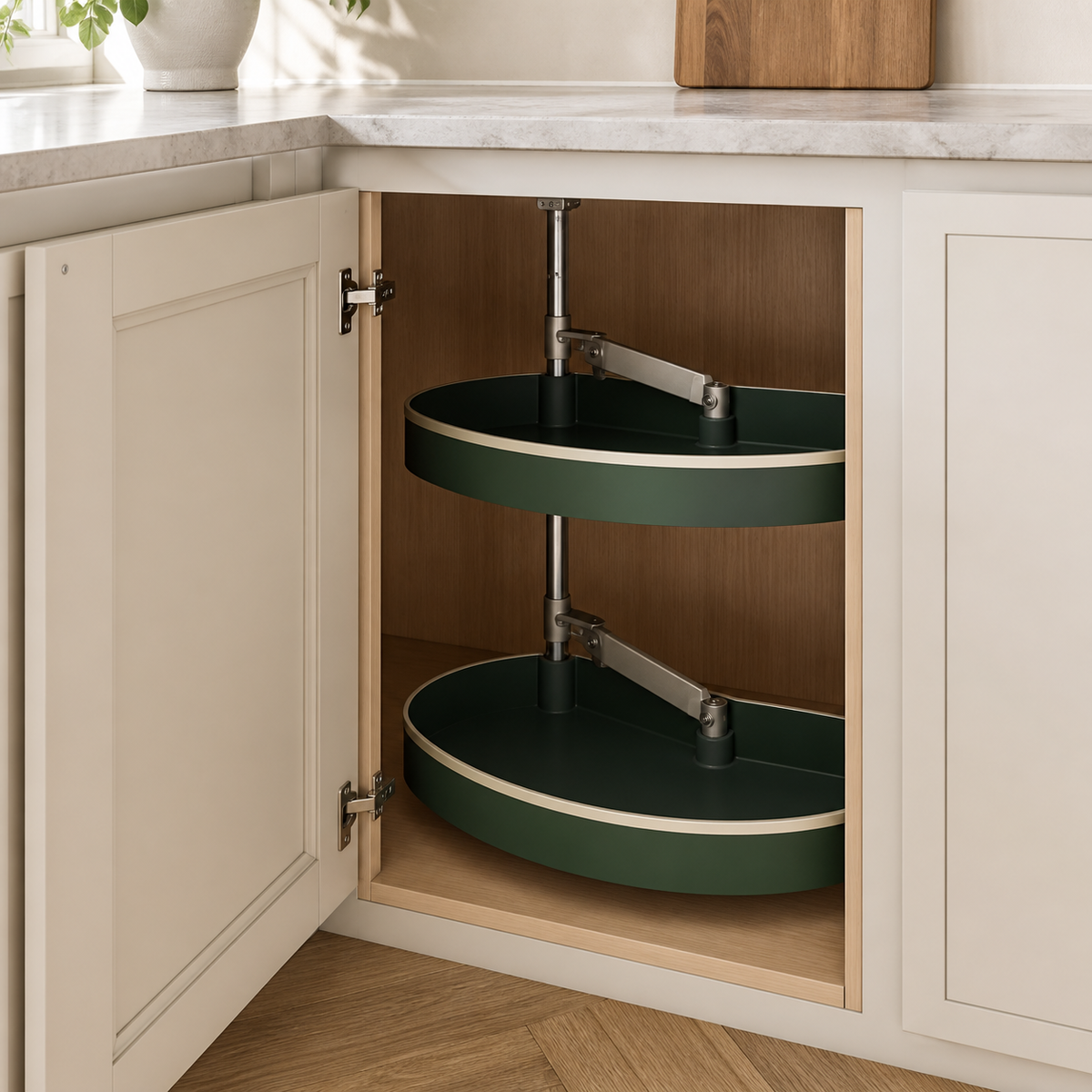 Swing-Out Corner Cabinet Organizer