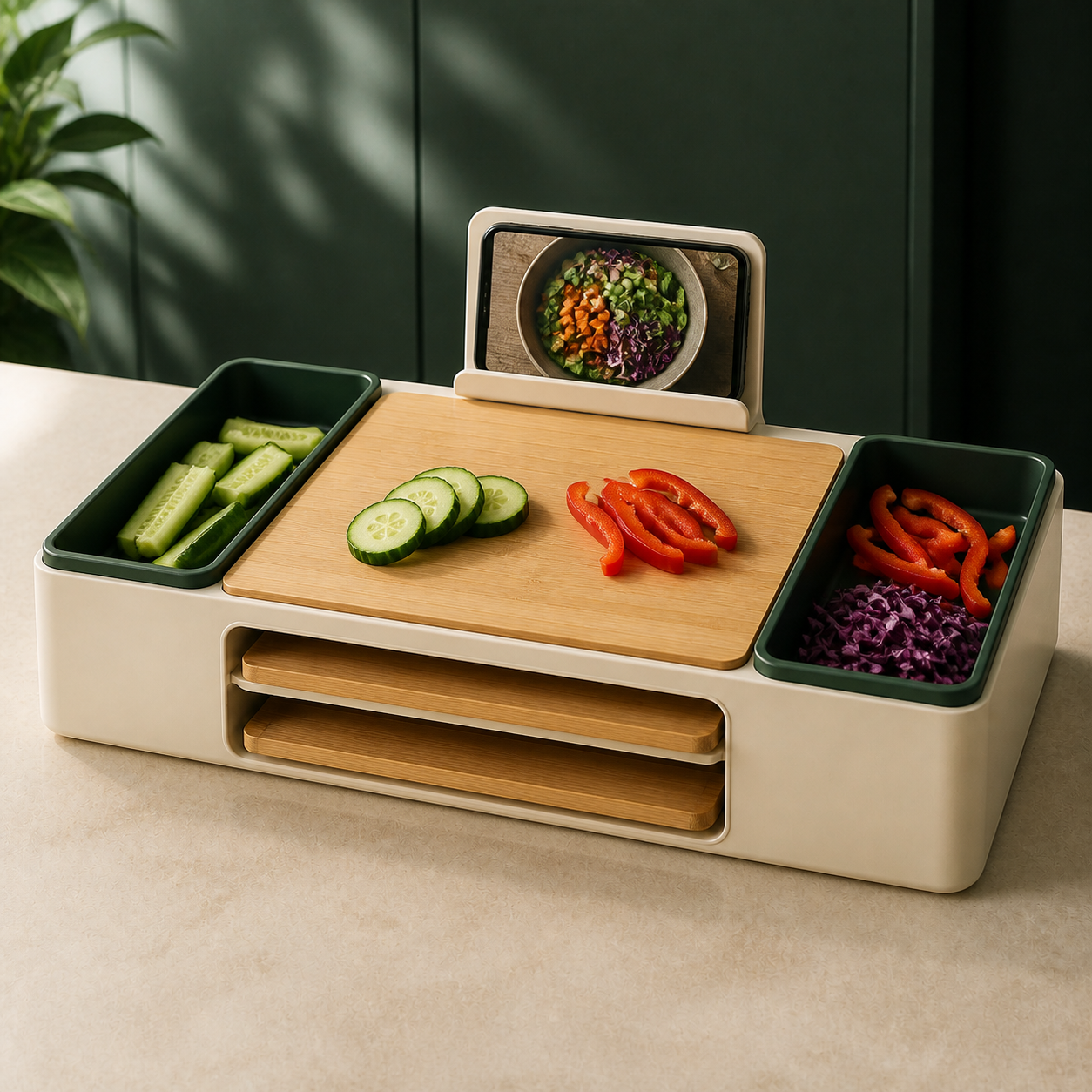Modular Cutting Board Station — in everyday use