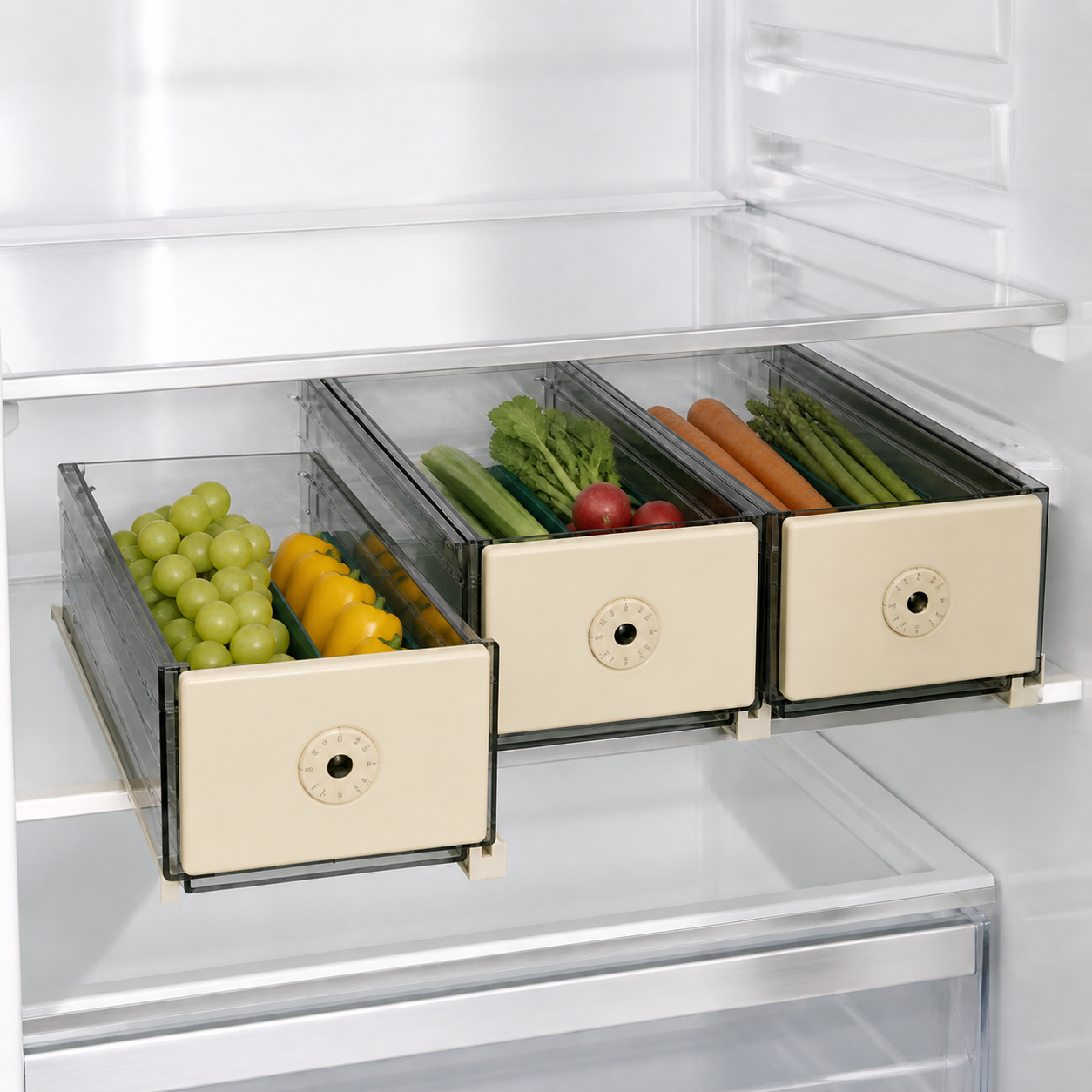 Pull-Out Fridge Organizer Set — in everyday use